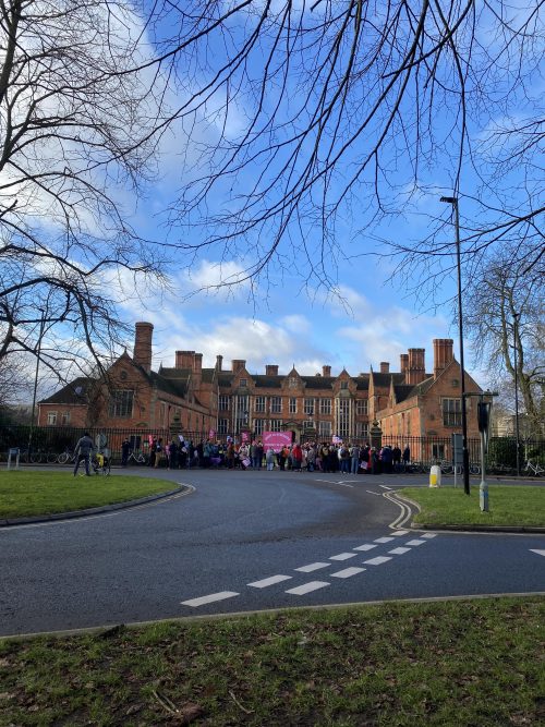 the picket line at Heslington Hall
