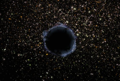 Blackhole surrounded by stars as seen by the NASA Hubble space telescope