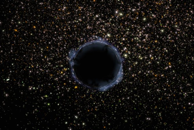 Blackhole surrounded by stars as seen by the NASA Hubble space telescope