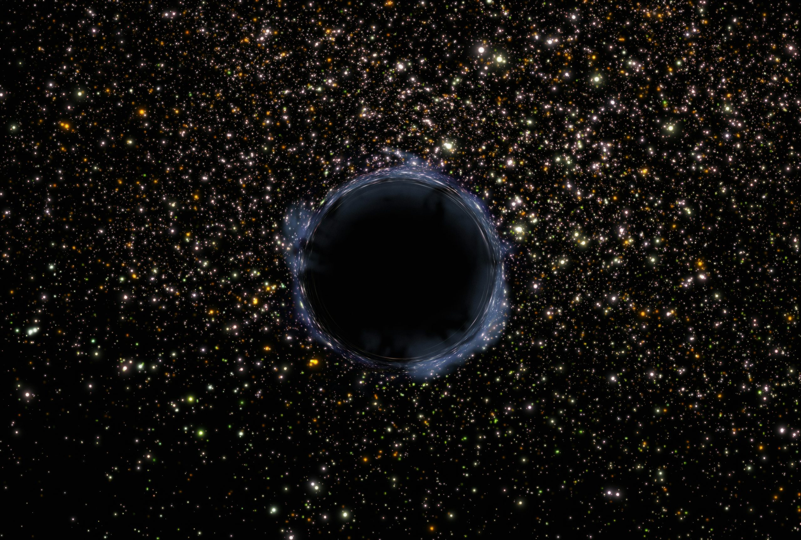 Blackhole surrounded by stars as seen by the NASA Hubble space telescope